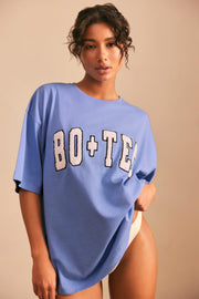 Ease - Oversized Short Sleeve T-Shirt in Cerulean Blue