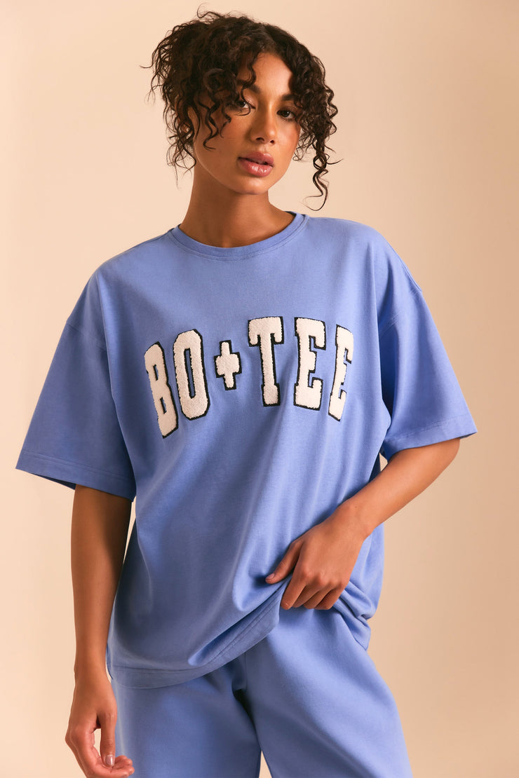 Ease - Oversized Short Sleeve T-Shirt in Cerulean Blue