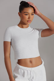 Essence - Cap Sleeve Baby Tee in Heather Grey