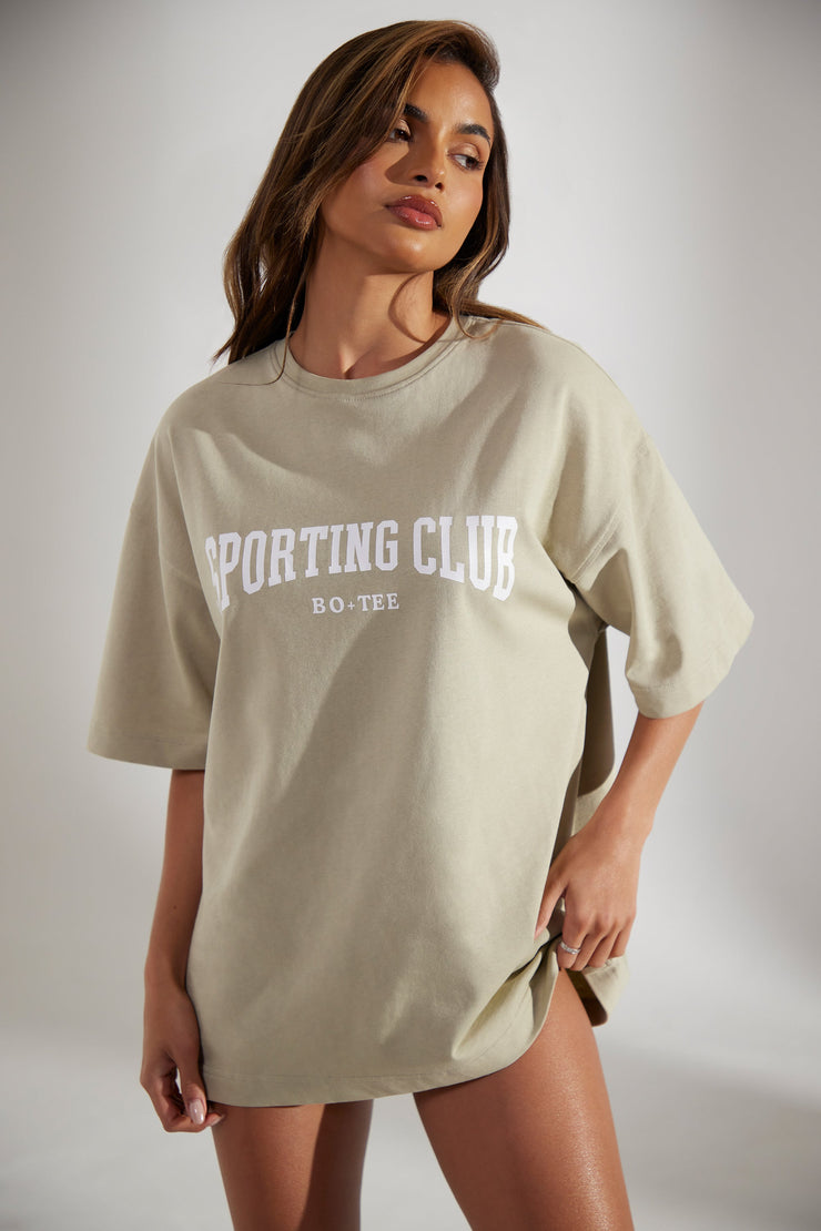 Society - Oversized Short Sleeve T-Shirt in Limestone