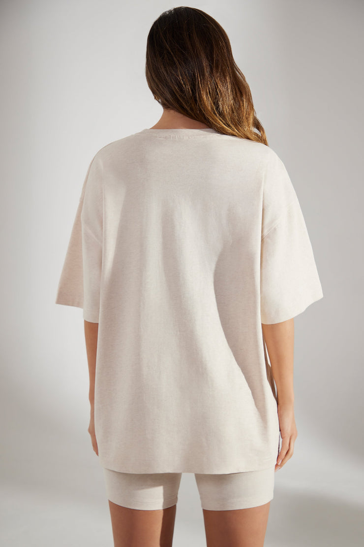 Society - Oversized Short Sleeve T-shirt in Heather Oat