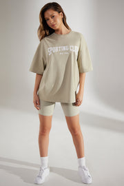 Society - Oversized Short Sleeve T-Shirt in Limestone