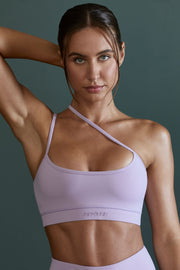 Enhance - Asymmetric Neckline Sports Bra in Lilac