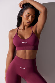 Constant - Scoop Neck Multi Strap Sports Bra in Plum