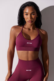 Constant - Scoop Neck Multi Strap Sports Bra in Plum