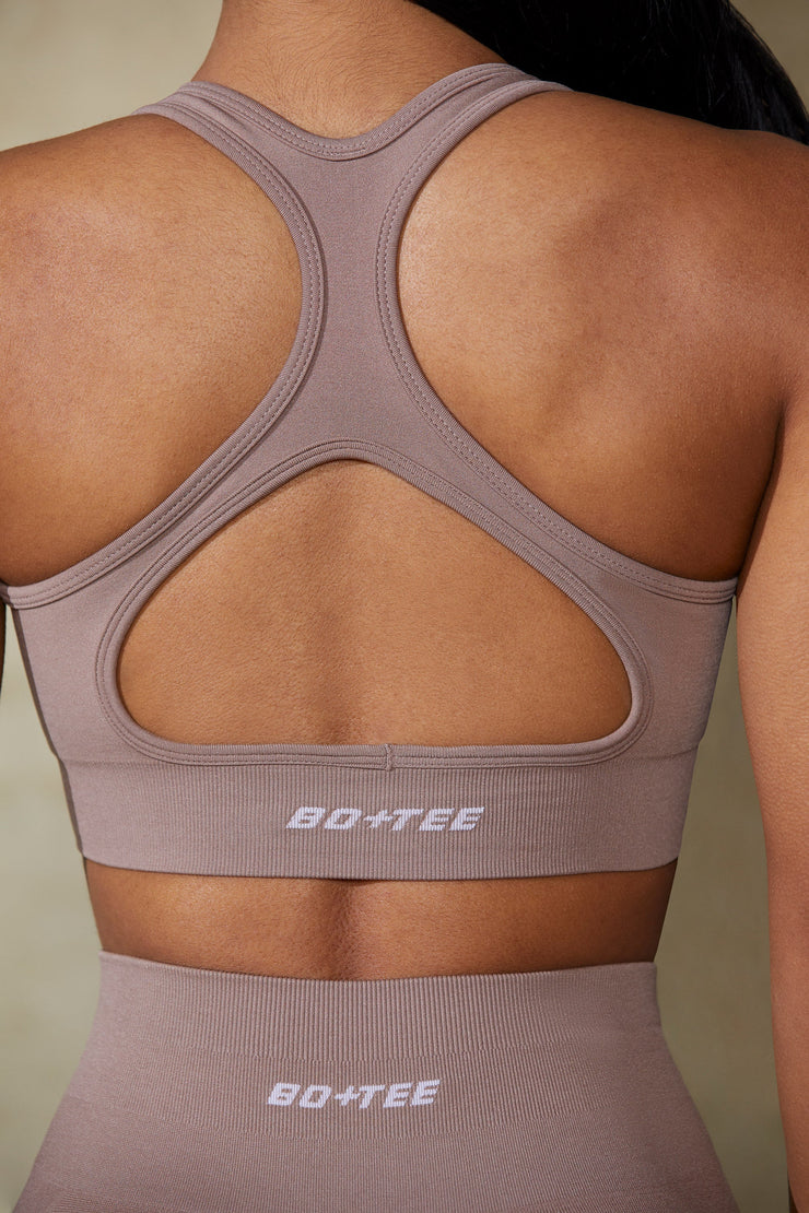 Mindset - Cut Out Define Luxe Sports Bra in Mocha