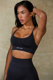 Definition - Low Back Define Luxe Sports Bra in Black