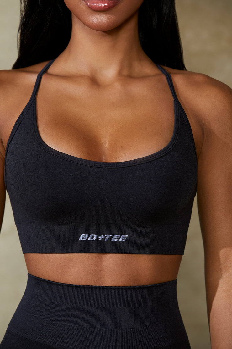 Definition - Low Back Define Luxe Sports Bra in Black