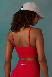 Determination - Super Sculpt Scoop Neck Sports Bra in Tango Red