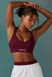 Purpose - Super Sculpt Seamless Cross Back Sports Bra in Plum