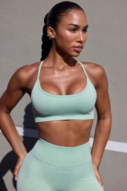 Movement -  Super Sculpt Seamless Open Back Sports Bra in Pistachio