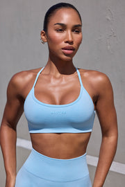 Movement -  Super Sculpt Seamless Open Back Sports Bra in Sky Blue