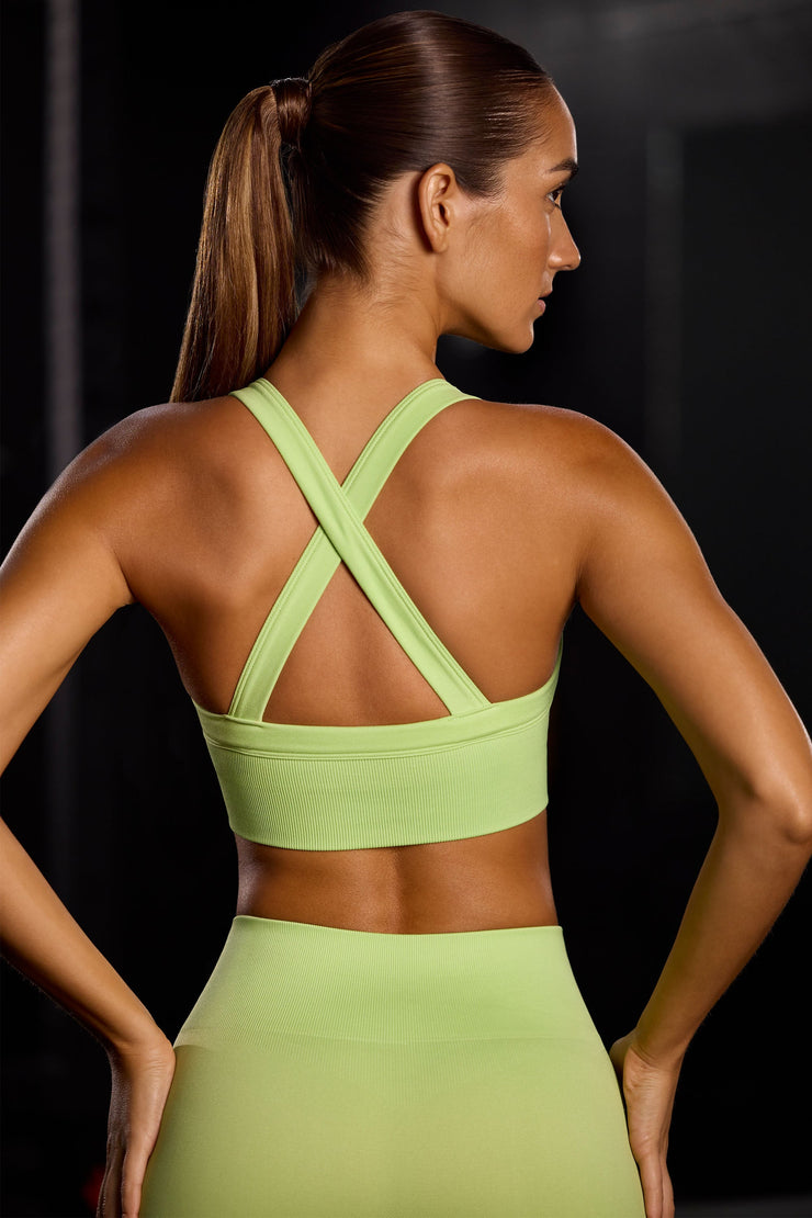 Purpose - Super Sculpt Seamless Cross Back Sports Bra in Key Lime