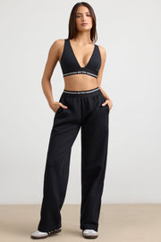 Fluid - High-Waist Straight-Leg Joggers in Black