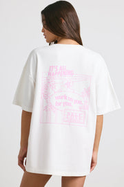 Angel Energy - Oversized Short-Sleeve T-shirt in White