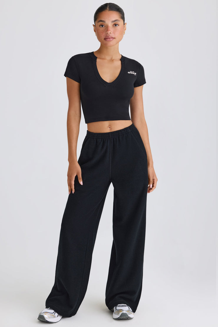 Straight-Leg Joggers in Black