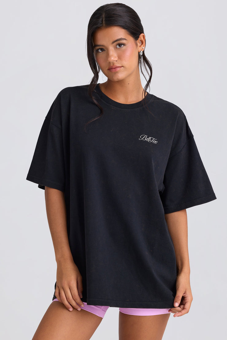 Oversized Short-Sleeve T-Shirt in Black