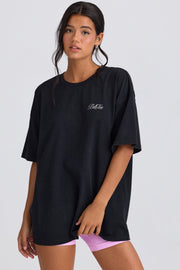 Oversized Short-Sleeve T-Shirt in Black