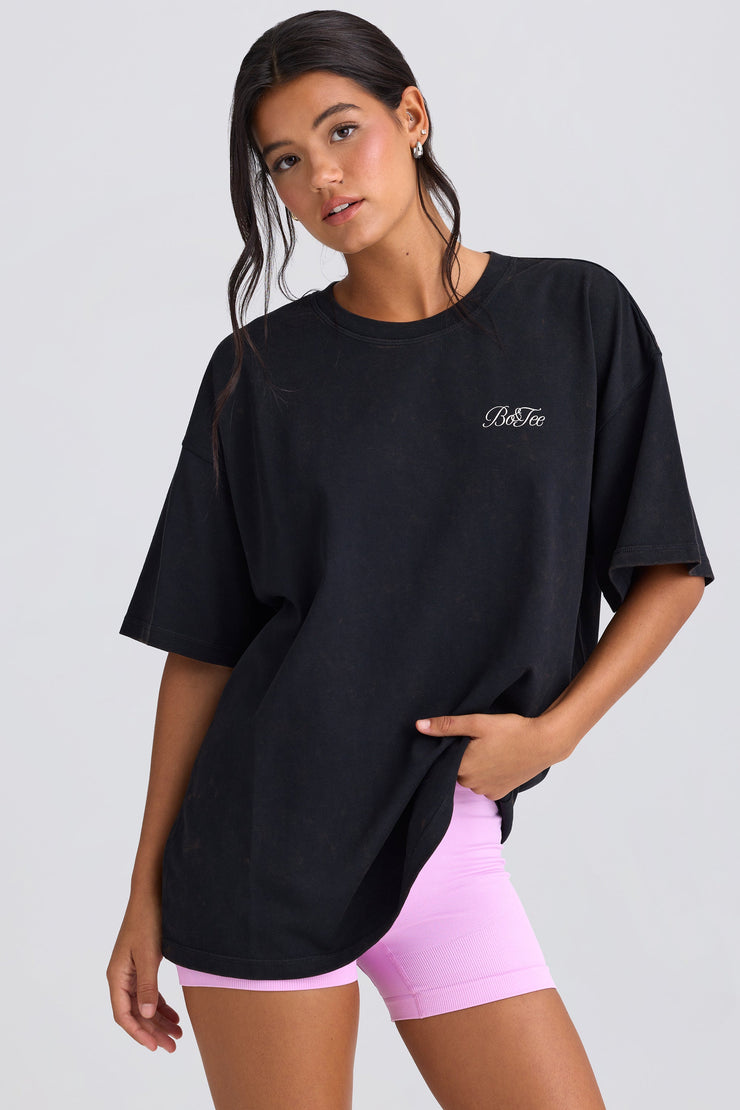 Oversized Short-Sleeve T-Shirt in Black