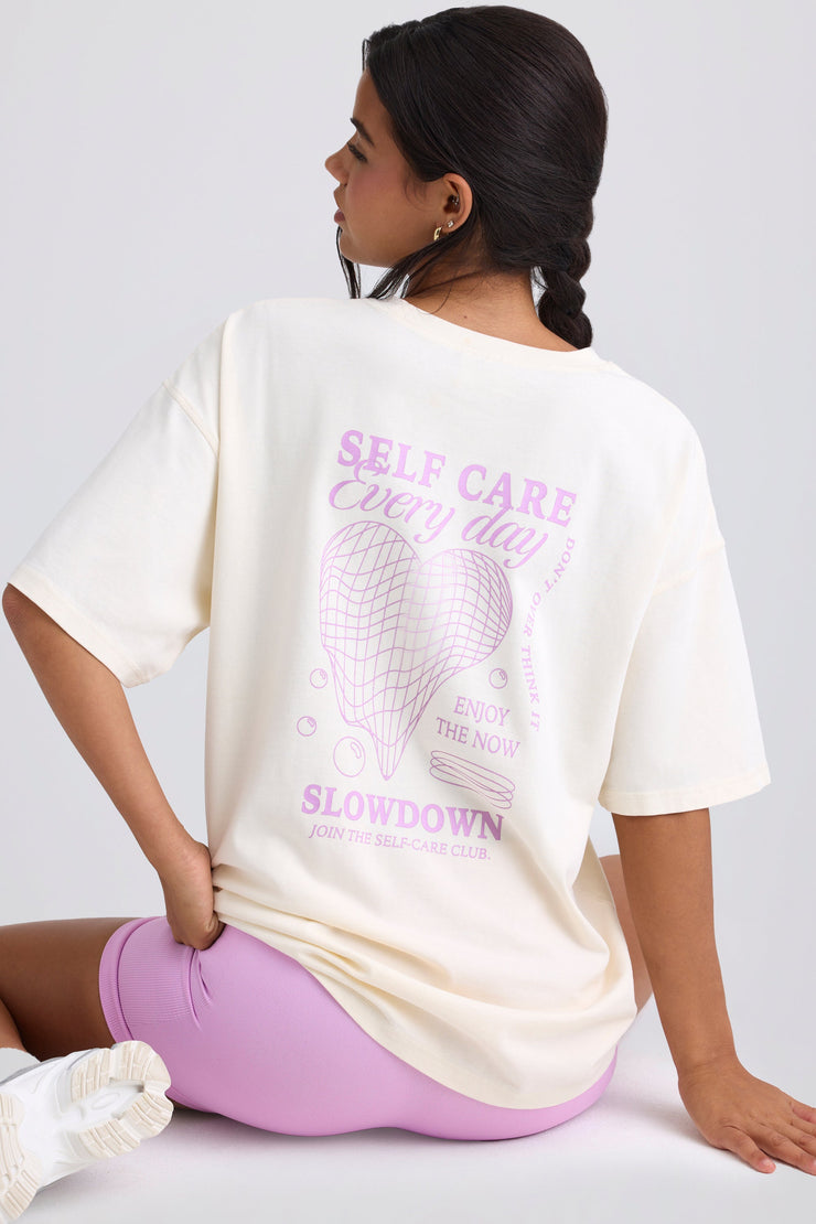 Oversized Short-Sleeve T-Shirt in Eggshell