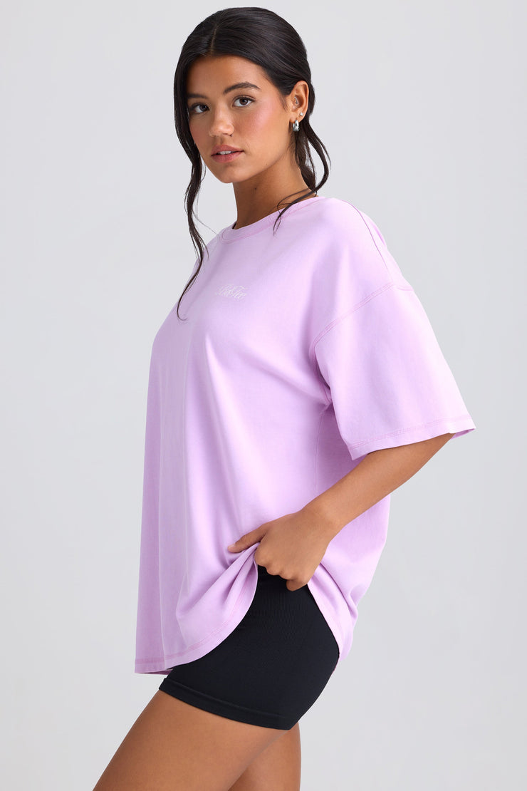 Oversized Short-Sleeve T-Shirt in Violet Pink