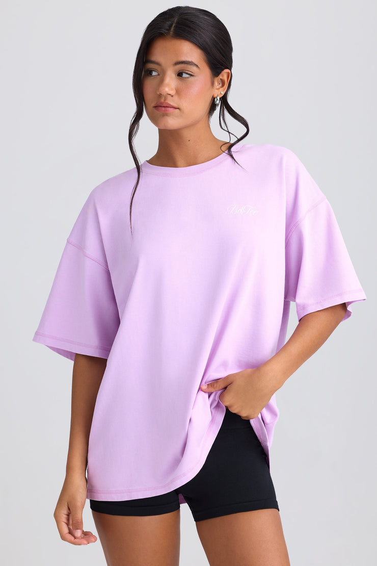 Oversized Short-Sleeve T-Shirt in Violet Pink